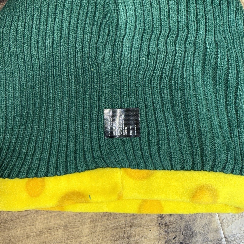 Cheese Beanie Reversible Fleece/Knit Green Bay Packers Fans‎ Wisconsin OS NWT - Picture 7 of 7